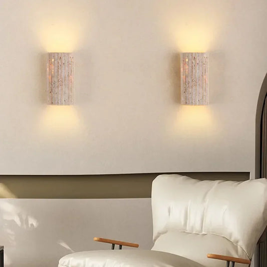 Decoratieve Cilinder Wandlamp Natuursteen