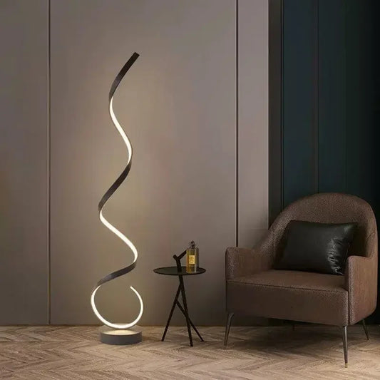 Dimbare Spiraalvormige LED Vloerlamp – Dynamische Vorm met Warm Licht